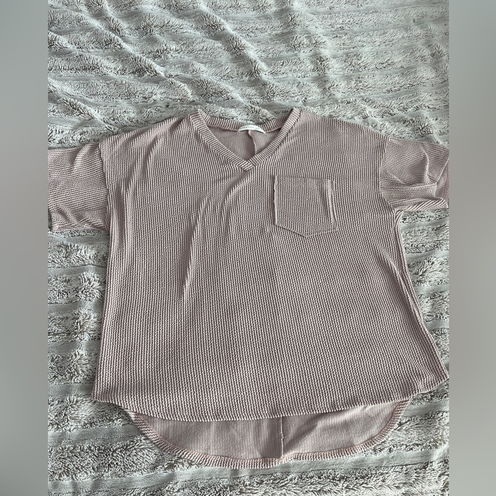 EUC Altar'd State Dusty Pink Ribbed Tee size L
